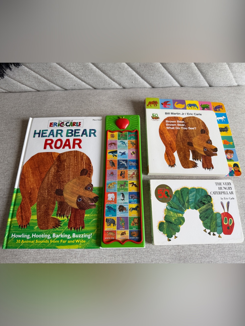 Eric Carle Bundle! Hear Bear Roar Push Book, Brown Bear, Hungry Caterpillar!